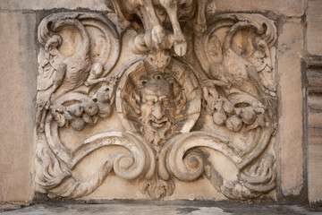 Sculptural detail on the exterior of Milan Cathedral, Italy
