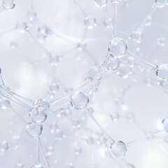 Abstract Molecular Structure in Clear Pale Blue Water