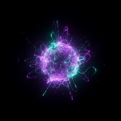 Abstract Neon Swirling Energy Sphere and Core