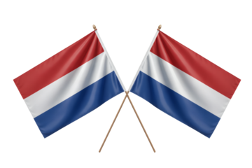 Show your national pride with these crossed flags of the Netherlands, perfect for events, celebrations, or design elements