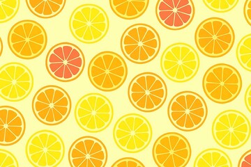 Seamless pattern with orange slices, HD image