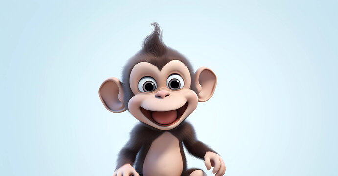 Happy Baby Monkeys Sitting Together Smiling