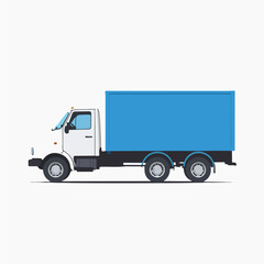 Simple Delivery Truck Vehicle Flat Vector Icon