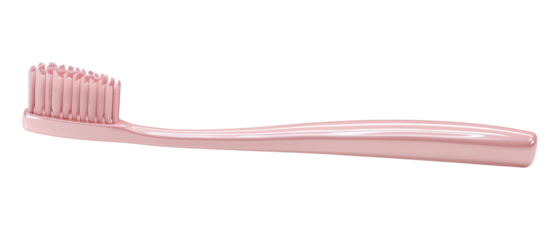 A single pink toothbrush displayed elegantly, symbolizing personal care and hygiene in everyday life.