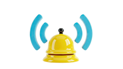 Yellow Bell with Wireless Signal Icon