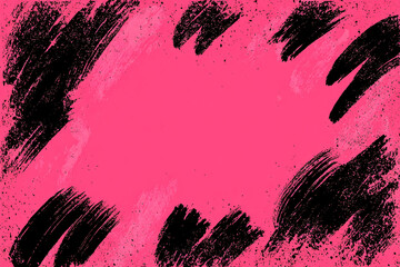 Abstract bright background with paint strokes. Black and pink banner colors. Paint stains and strokes.