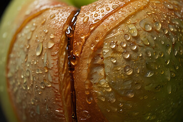 Abstract Background of apple skin texture with natural gloss, fresh daylight lighting, macro photography
