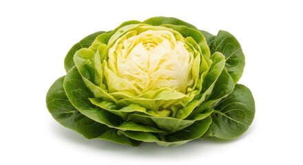 Obraz premium Fresh green and white cabbage on clean white background