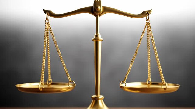 Golden Justice Scales Balanced Symbol of Law and Equality