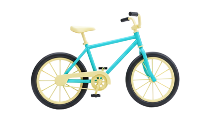 Turquoise and Yellow Bicycle