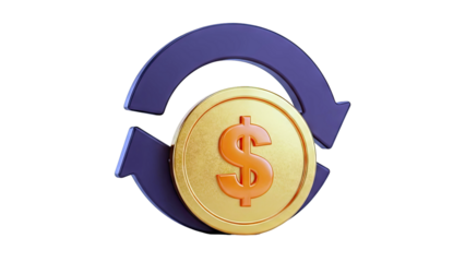 Dollar Coin with Recycling Arrows