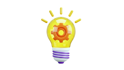 Lightbulb with Gear: Symbol of Innovation and Mechanical Idea
