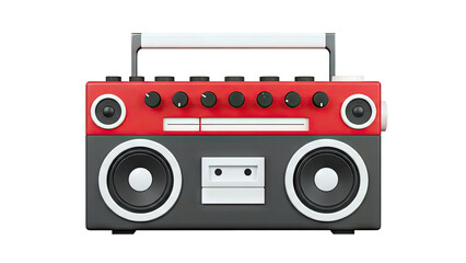 Fototapeta premium Retro Boombox with Speakers and Cassette Deck