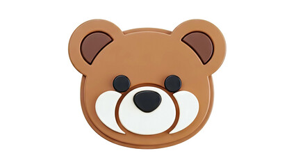 Naklejka premium 3D Rendered Teddy Bear Face Icon