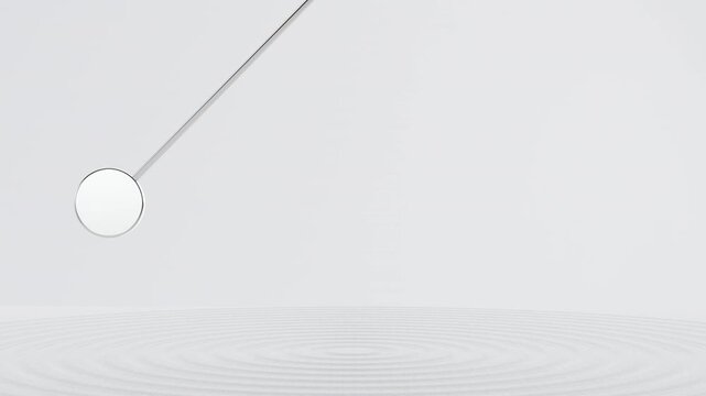 Silver Pendulum Swinging over Zen Sand Garden - Eternal Time Loop