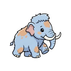 Fototapeta premium Cute Cartoon Baby Mammoth Illustration.