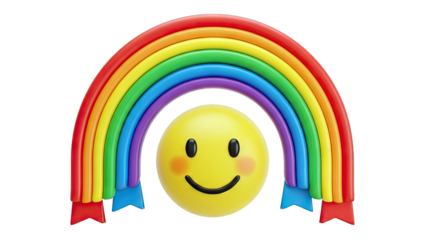Happy Smiley Face Under a Rainbow