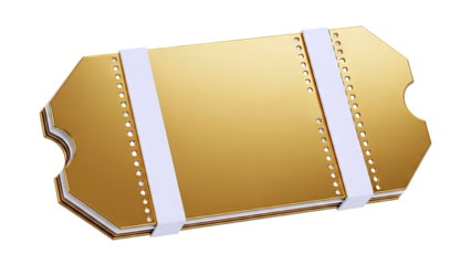 Stack of Gold Tickets with White Bands