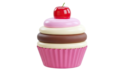 Layered Cupcake with Cherry