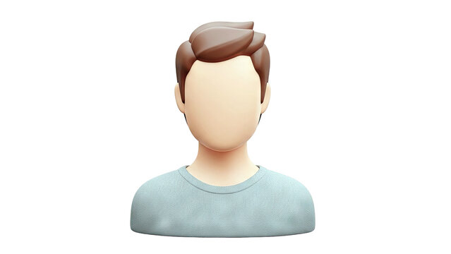 3D Avatar of a Person with Brown Hair and Gray T-shirt