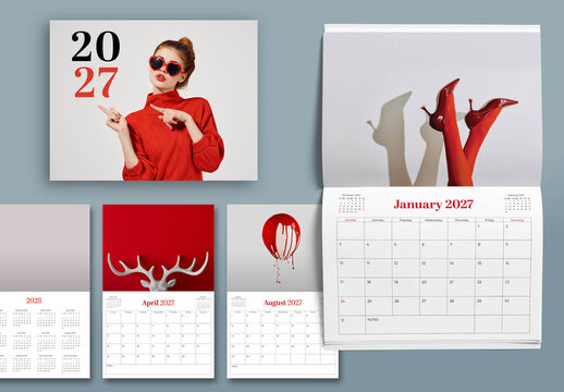 2027 Modern Wall Calendar. Letter size.