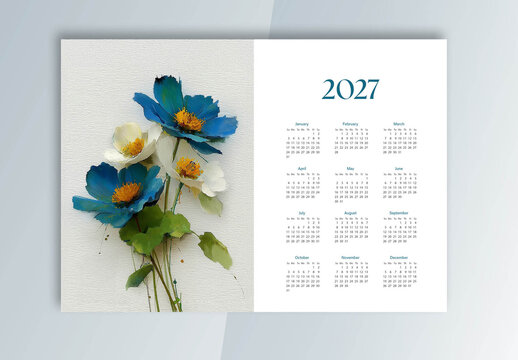 2027 Poster Calendar with botanical art