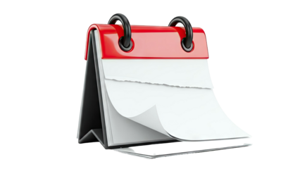 Red Desk Calendar with Blank Pages