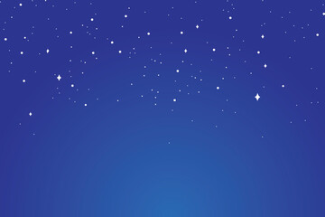 Obraz premium Cerulean Night Sky - Starfield Gradient Illustration