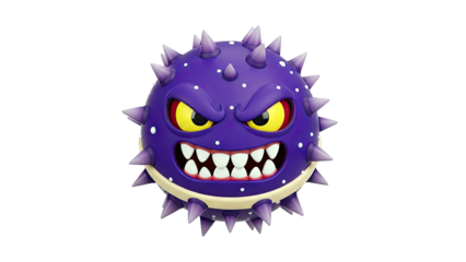 Fearsome Purple Spiky Monster Character