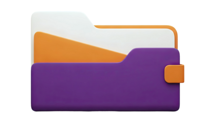 Abstract 3D Render of Colorful File Folders