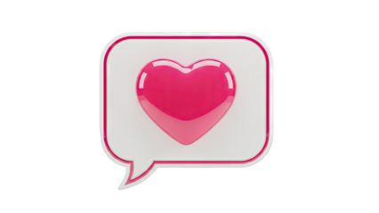 Glossy Heart in a Speech Bubble Icon