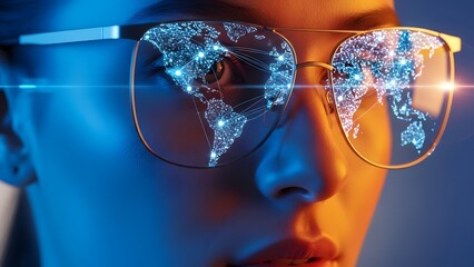 Global Network Connection through Glasses.