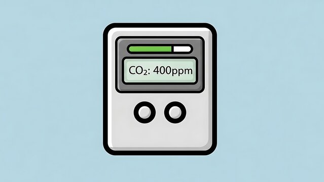 CO2 Monitor Device Showing 400ppm Reading.