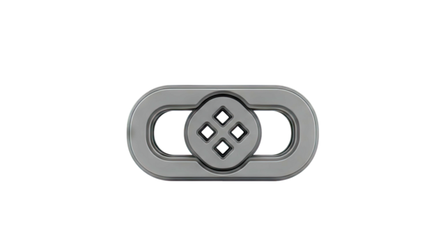 3D Render of a Gray Link Icon with Diamond Pattern - Powered by Adobe