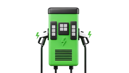 Electric Vehicle Charging Station with Charging Guns