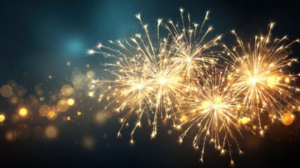Obraz premium Spectacular Fireworks Display Against a Dark Sky Background, Perfect for Celebrations and Festive Events