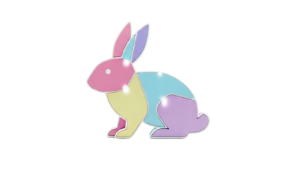 Colorful Abstract Rabbit Puzzle Pieces