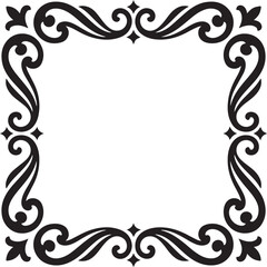 Elegant victorian floral frame border with vintage scrollwork and baroque ornament for invitations