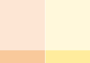Obraz premium minimalist geometric split background of soft pastel orange and calming yellow shades, for modern design templates