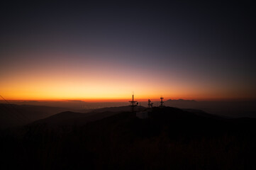 Naklejka premium 鰐塚山電波塔からの星空写真