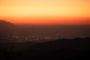 Obraz premium 鰐塚山電波塔からの星空写真