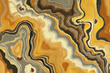 Abstract Digital Fluid Art with Gold and Gray Marble Swirls Pattern Elegant Surface Texture Rich with Complex Details and Intricate Veins Detailed Artwork