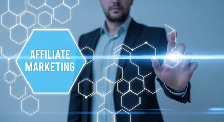 Affiliate Marketing Strategy Presentation: Business Professional Explains Online Strategies for Growth and Revenue Generation
