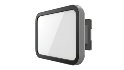 Modern illuminated sign with blank screen