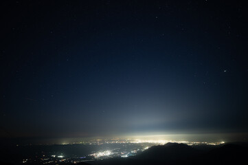 鰐塚山電波塔からの星空写真