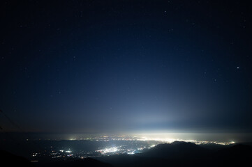 鰐塚山電波塔からの星空写真