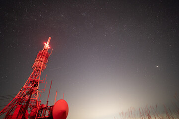 鰐塚山電波塔からの星空写真