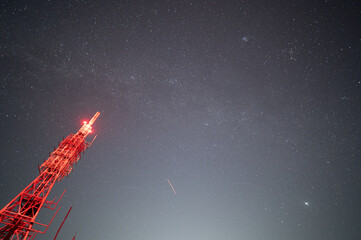 鰐塚山電波塔からの星空写真