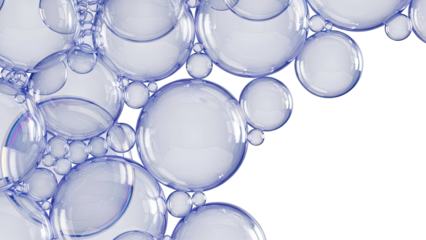 Close-up of Transparent Blue Bubbles