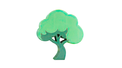 Green layered tree cutout